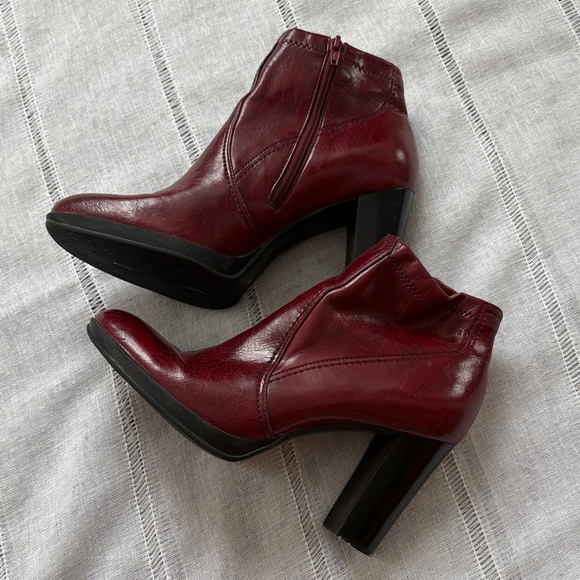 Franco Sarto Shoes - Franco Sarto Deep Burgundy Block Heeled Boots